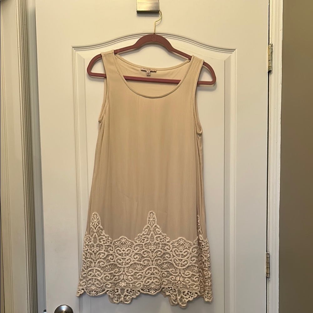 Blu Pepper Cream Lace Hem Dress